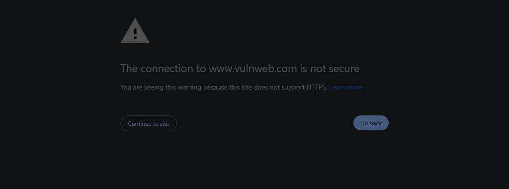 connection to this site is not secure